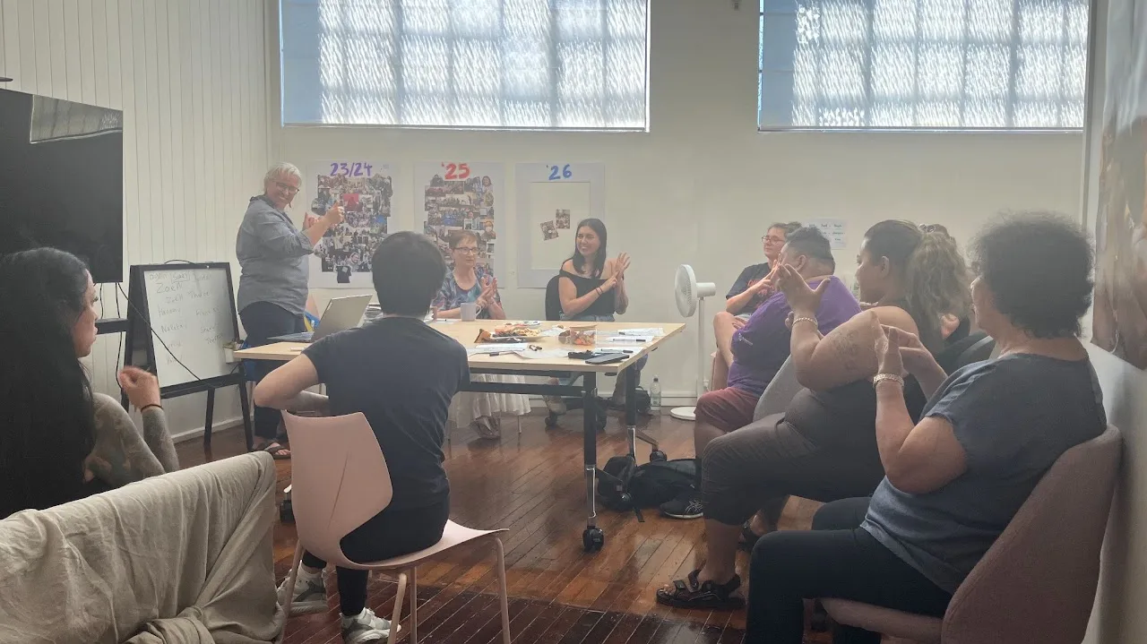 Monica with her NZSL Level 1A course group, 2026